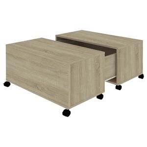 vidaXL Mesa de centro madera contrachapada roble Sonoma 75x75x38 cm