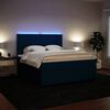vidaXL Cama box spring con colch&oacute;n terciopelo azul 180x200 cm