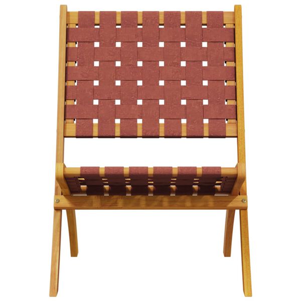 vidaXL Sillas de jard&iacute;n plegables con mesa 2 uds madera maciza roja