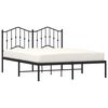 vidaXL Estructura cama sin colch&oacute;n con cabecero metal negro 140x190 cm