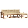 vidaXL Conjunto de sof&aacute;s de exterior 4 uds. Natural y Beige