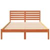 vidaXL Estructura de cama con cabecera Marrón cera 140 x 220 cm