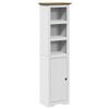 vidaXL Juego muebles ba&ntilde;o BODO 4pzas madera maciza pino blanco marr&oacute;n