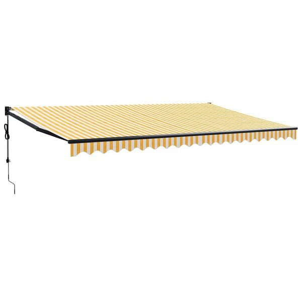 vidaXL Toldo retr&aacute;ctil autom&aacute;tico amarillo y blanco 5x3 m