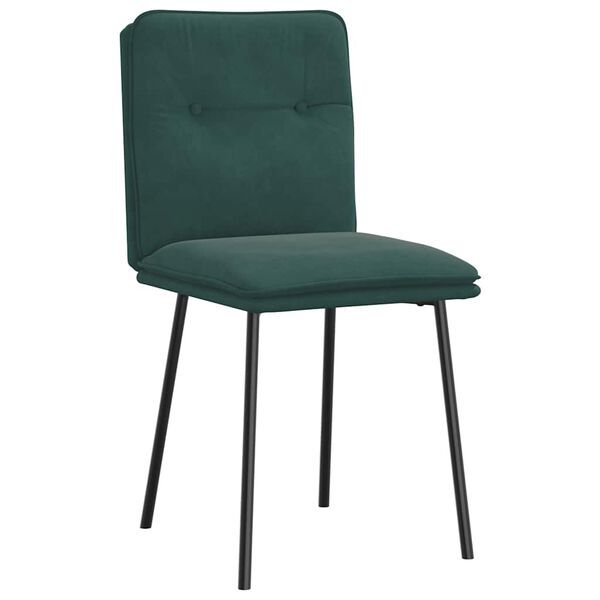 vidaXL Sillas de comedor 2 unidades terciopelo verde oscuro