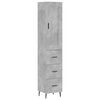 vidaXL Aparador de madera contrachapada gris hormig&oacute;n 34,5x34x180 cm