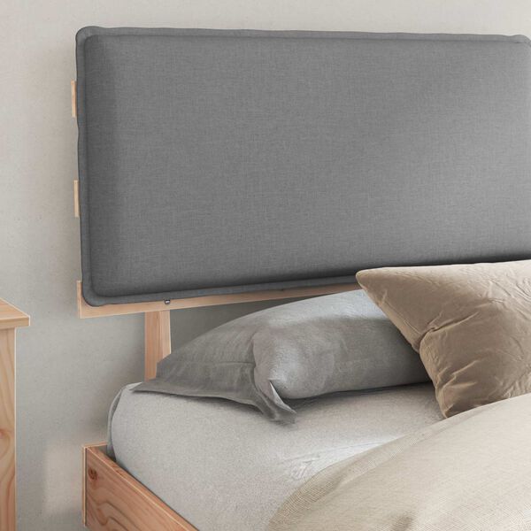 vidaXL Estructura de Cama con Cabecera Tapizada Gris Claro