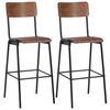 vidaXL Taburetes de cocina 2 uds madera contrachapada y acero marr&oacute;n