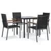 vidaXL Juego de comedor para jard&iacute;n 5 piezas acero y textilene negro