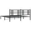 vidaXL Estructura cama sin colch&oacute;n con cabecero metal negro 200x200 cm