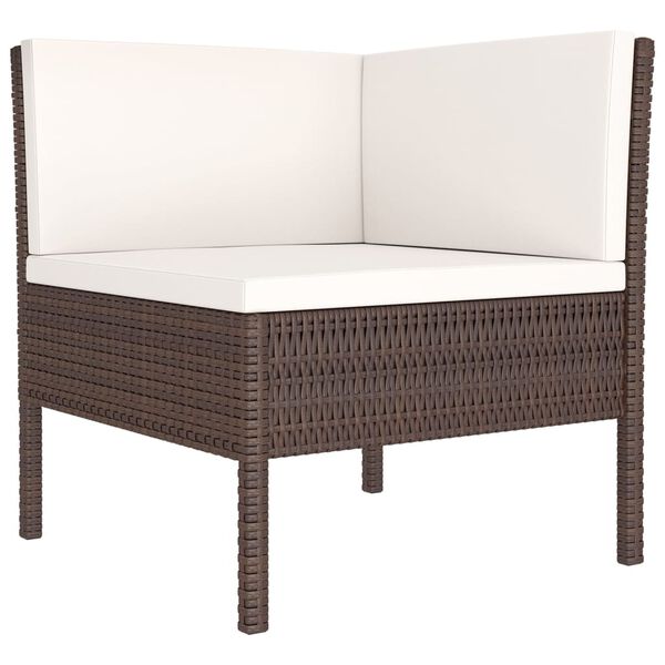vidaXL Set muebles de jard&iacute;n 12 pzas y cojines rat&aacute;n sint&eacute;tico marr&oacute;n