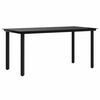 vidaXL Mesa comedor jard&iacute;n acero y vidrio templado negro 160x80x74 cm