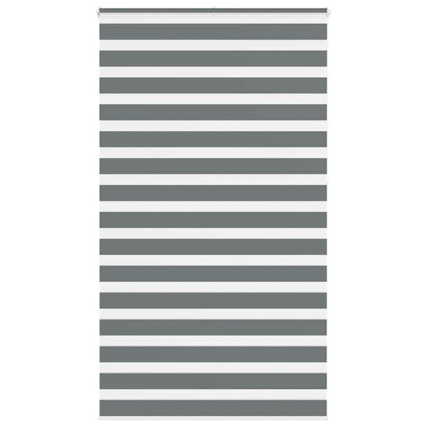 vidaXL Estor cebra gris oscuro tejido ancho 120,9 cm poli&eacute;ster