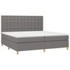 vidaXL Cama box spring colch&oacute;n y luces LED tela gris claro 200x200 cm
