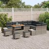 vidaXL Conjunto de sof&aacute; de jard&iacute;n 13 pcs Gris Polirat&aacute;n