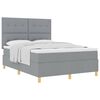 vidaXL Cama tipo Box Spring con cabecera Gris Claro 140 x 200 cm tela
