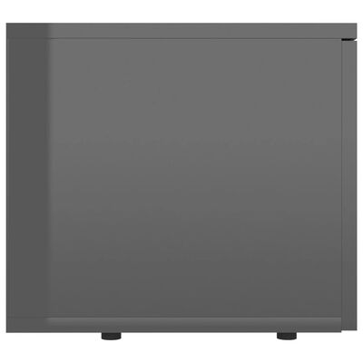 vidaXL Mueble TV madera contrachapada gris brillante 80x34x30 cm