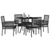 vidaXL Conjunto de Comedor de Jardín 5 pcs Negro ratán sintético