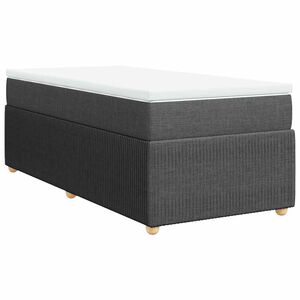 vidaXL Cama box spring con colch&oacute;n tela gris oscuro 80x200 cm