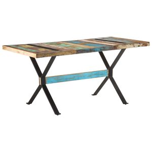 vidaXL Mesa de comedor de madera maciza reciclada 160x80x76 cm