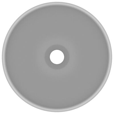 vidaXL Lavabo de lujo redondo cerámica gris claro mate 32,5x14 cm