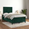 vidaXL Cama box spring con colch&oacute;n terciopelo verde oscuro 120x190 cm