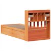 vidaXL Estructura de cama sin colch&oacute;n madera maciza marr&oacute;n 75x190 cm
