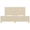vidaXL Estructura de cama con cabecera Crema 200 x 200 cm tela