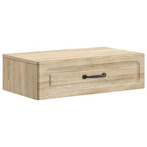 vidaXL Mesa Lateral Montada en la Pared Roble Sonoma 59 x 34,5 x 17 cm