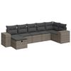 vidaXL Set de sof&aacute;s de jard&iacute;n 7 pzas con cojines rat&aacute;n sint&eacute;tico gris