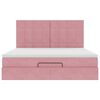 vidaXL Estructura de cama otomana colchones terciopelo rosa 160x200cm