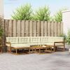 vidaXL Conjunto de sof&aacute;s de exterior con coj&iacute;n 7 pcs Natural y Crema