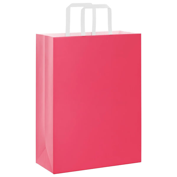 vidaXL Bolsas de papel con asas 50 uds rosa 26x12x35 cm