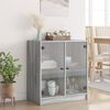 vidaXL Armario auxiliar puertas de vidrio gris Sonoma 68x37x75,5 cm