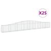 vidaXL Cestas de gaviones 25 uds forma de arco hierro 400x30x40/60 cm