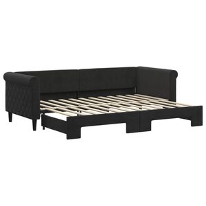 vidaXL Sof&aacute; cama nido terciopelo negro 80x200 cm