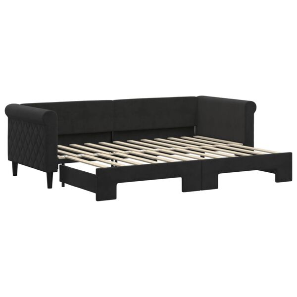 vidaXL Sofá cama nido terciopelo negro 80x200 cm