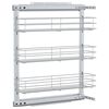 vidaXL Cesta de cocina extra&iacute;ble 3 niveles plateada 47x15,5x55,5 cm