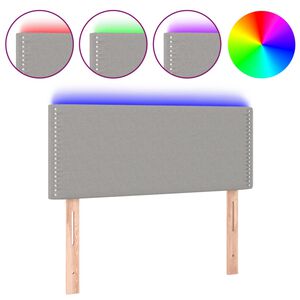 vidaXL Cabecero con luces LED de tela gris claro 80x5x78/88 cm