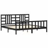 vidaXL Estructura de cama con cabecero madera maciza negro 200x200 cm