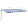 vidaXL Toldo autom&aacute;tico con LED sensor de viento azul y blanco 6x3 m