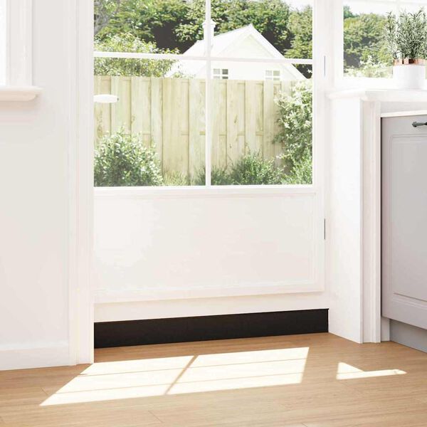 vidaXL Sellos de cepillo para puertas autoadhesivos 2 pcs Negro 100 cm