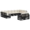 vidaXL Conjunto de sof&aacute;s de jard&iacute;n 12 uds. Negro y Blanco Crema