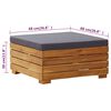 vidaXL Mesa de jardin y reposapiés con cojin y de madera maciza acacia