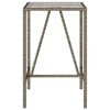 vidaXL Mesa de bar de exterior ratán sintético gris 70x70x110 cm