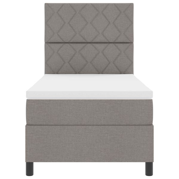 vidaXL Cama tipo Box Spring con colch&oacute;n Taup&eacute; 100 x 200 cm tela