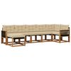vidaXL Conjunto de sof&aacute;s de exterior con coj&iacute;n 7 pcs Natural y Beige