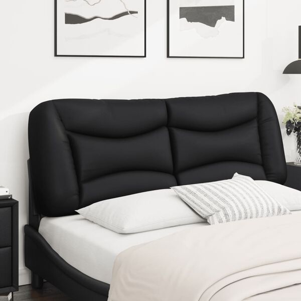 vidaXL Cabecero de cama acolchado Hvar cuero sint&eacute;tico negro 120 cm