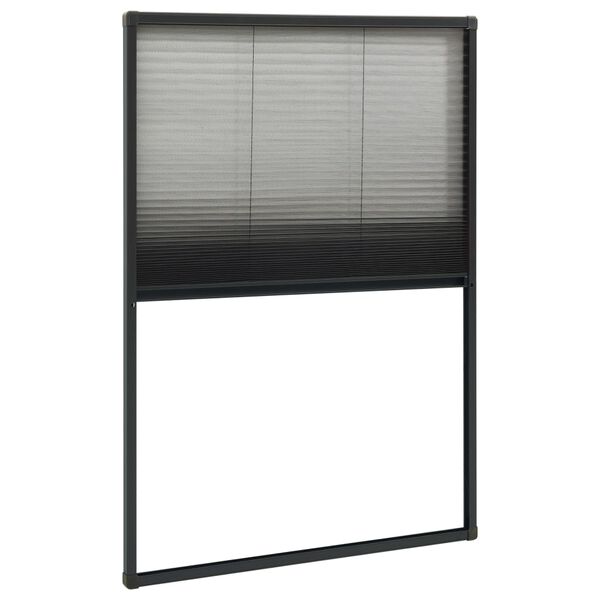 vidaXL Mosquitera plisada para ventanas aluminio antracita 80x160cm