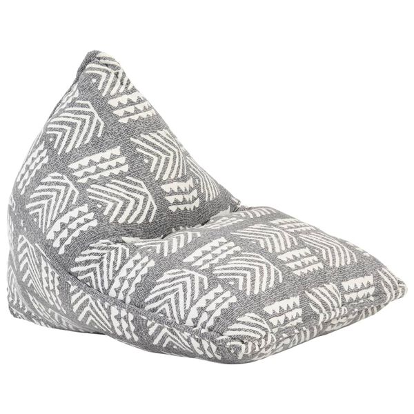 vidaXL Sill&oacute;n puf de tela patchwork gris